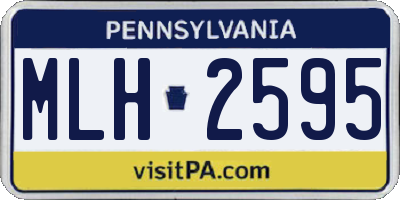 PA license plate MLH2595