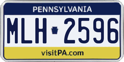 PA license plate MLH2596