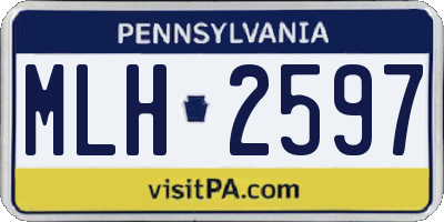 PA license plate MLH2597