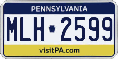 PA license plate MLH2599