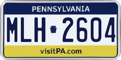 PA license plate MLH2604