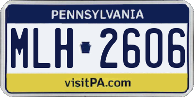 PA license plate MLH2606