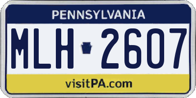 PA license plate MLH2607