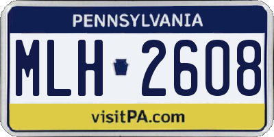 PA license plate MLH2608