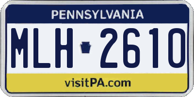 PA license plate MLH2610