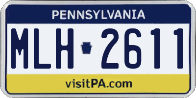 PA license plate MLH2611