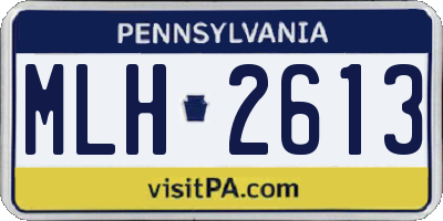 PA license plate MLH2613