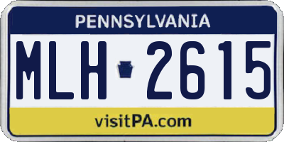 PA license plate MLH2615