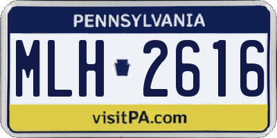 PA license plate MLH2616