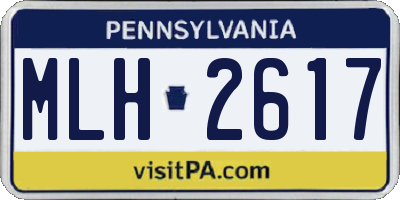 PA license plate MLH2617