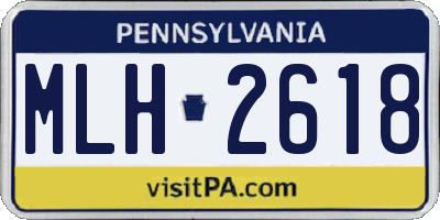 PA license plate MLH2618