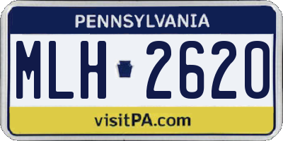 PA license plate MLH2620