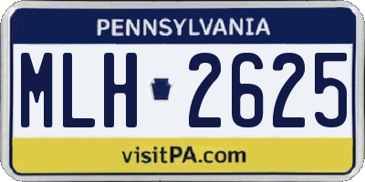 PA license plate MLH2625