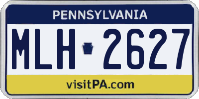 PA license plate MLH2627