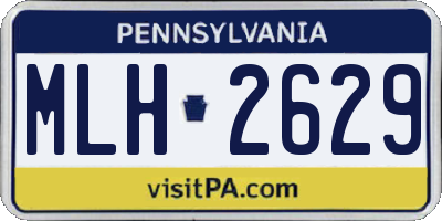 PA license plate MLH2629