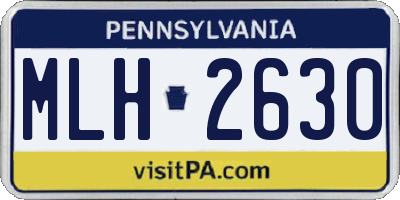 PA license plate MLH2630