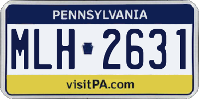PA license plate MLH2631
