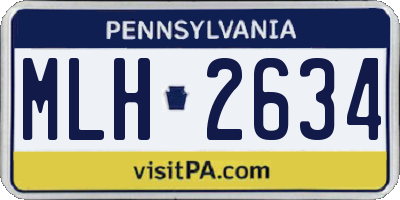 PA license plate MLH2634