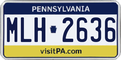 PA license plate MLH2636