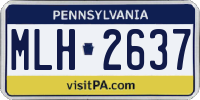 PA license plate MLH2637