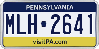 PA license plate MLH2641