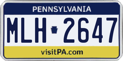 PA license plate MLH2647