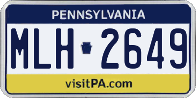 PA license plate MLH2649