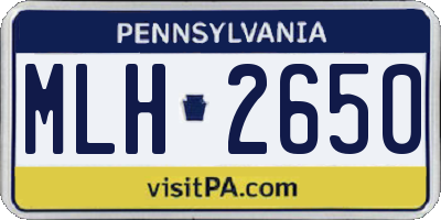 PA license plate MLH2650