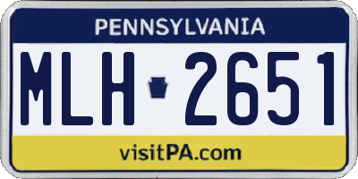 PA license plate MLH2651