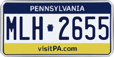 PA license plate MLH2655