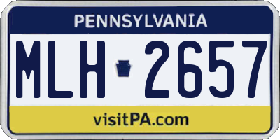 PA license plate MLH2657
