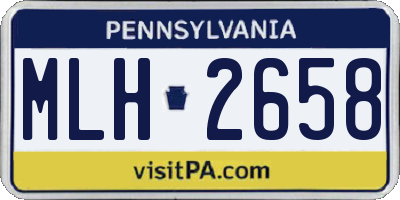 PA license plate MLH2658