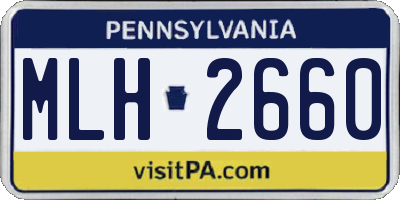 PA license plate MLH2660