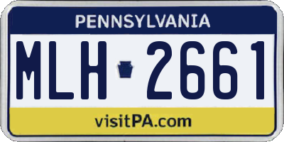 PA license plate MLH2661