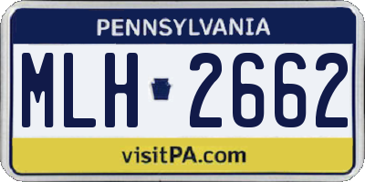 PA license plate MLH2662