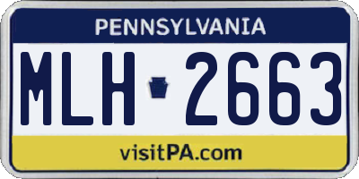 PA license plate MLH2663