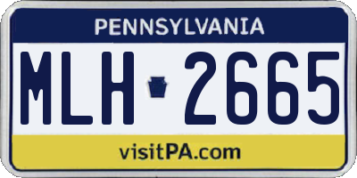 PA license plate MLH2665