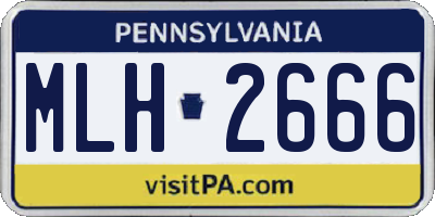 PA license plate MLH2666