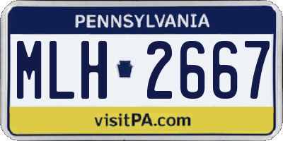 PA license plate MLH2667