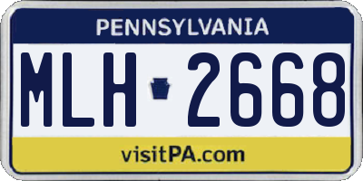 PA license plate MLH2668