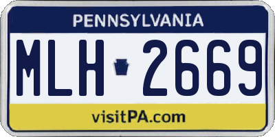 PA license plate MLH2669