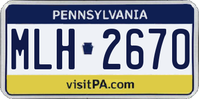 PA license plate MLH2670