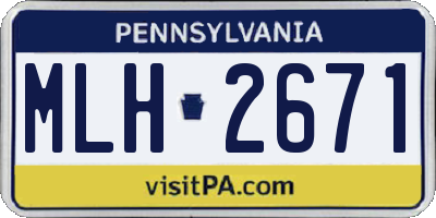 PA license plate MLH2671