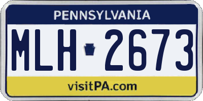 PA license plate MLH2673