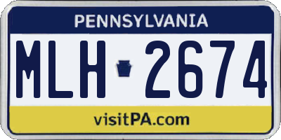 PA license plate MLH2674