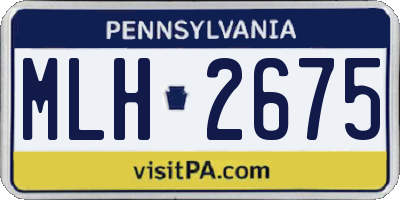 PA license plate MLH2675