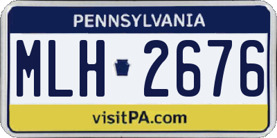 PA license plate MLH2676