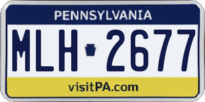 PA license plate MLH2677