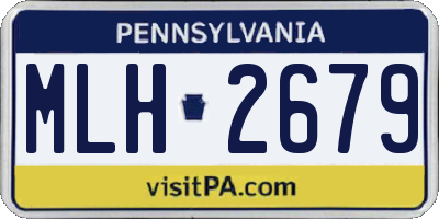 PA license plate MLH2679