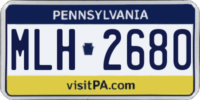 PA license plate MLH2680